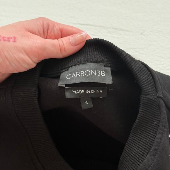 Carbon38 Black Rhinestone Cut Out Sweatshirt, Size Small - Picture 6 of 9